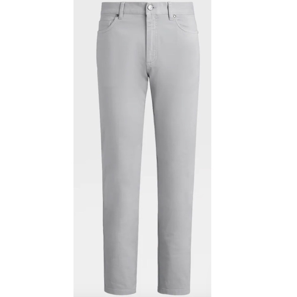 ermenegildo zegna premium cotton stretch in gray blue .